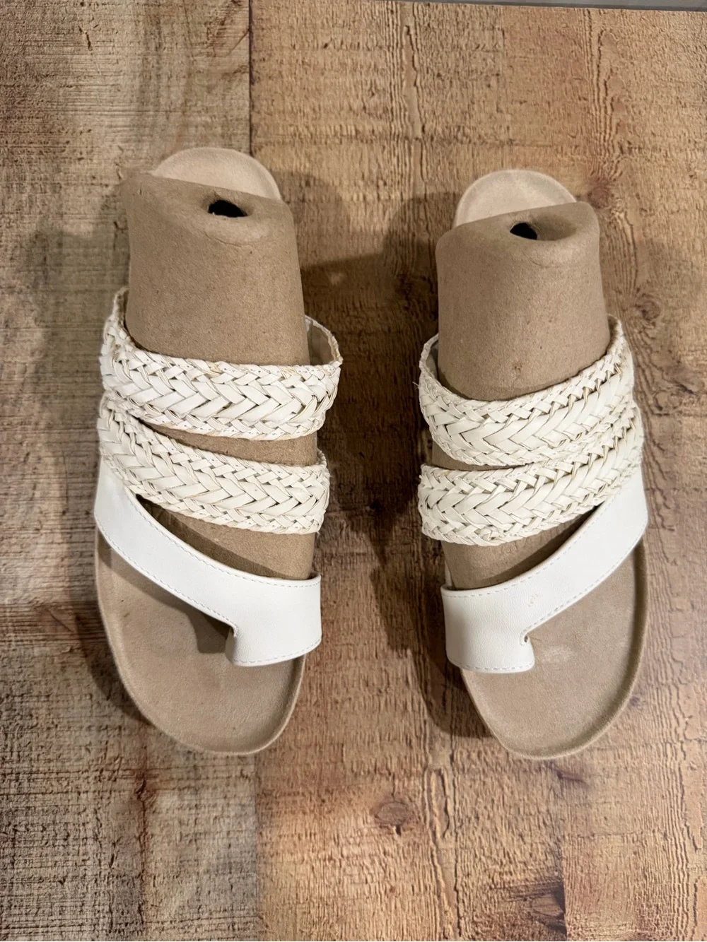 BareTraps Off-White Braided Slide Sandals Size 9.5 - Picture 8 of 8